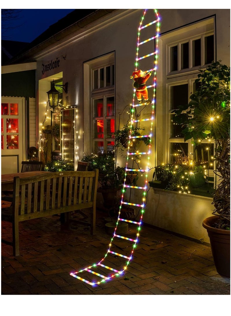 LED Christmas Light - Christmas Decorative Ladder Lights with Santa Claus, Christmas Decorations Lights for Indoor Outdoor, Window, Garden, Home, Wall, Xmas Tree Decor