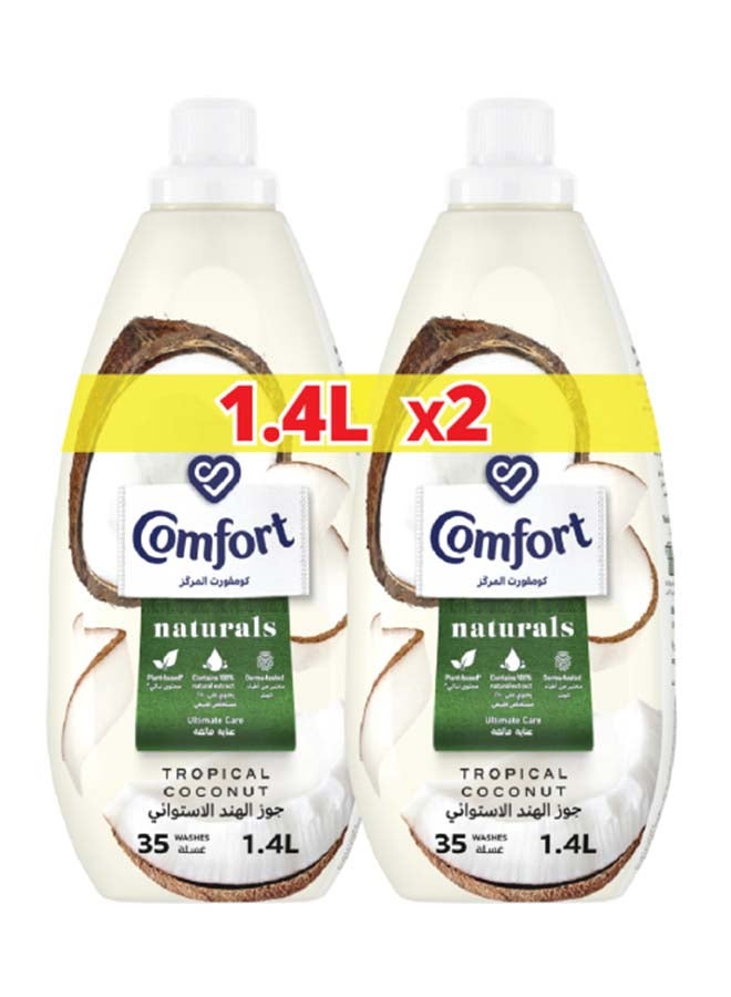 Naturals Fabric Softener Tropical Coconut Pack Of 2 Multicolour 1.4Liters