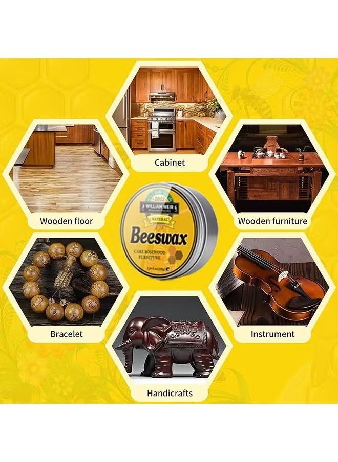 Natural Beeswax Furniture Polish Wood Seasoning Beeswax For Wood Polish And Conditioner Multipurpose Waterproof And Repair Wood Wax Wood Cleaner And Polish Furniture Wax