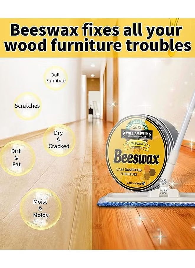 Natural Beeswax Furniture Polish Wood Seasoning Beeswax For Wood Polish And Conditioner Multipurpose Waterproof And Repair Wood Wax Wood Cleaner And Polish Furniture Wax