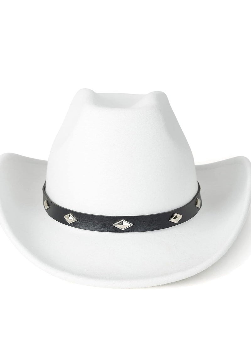 Cowboy Hat  Studded Costume Accessories Western Women Men Cowgirl Outdoor Felt Wide Brim