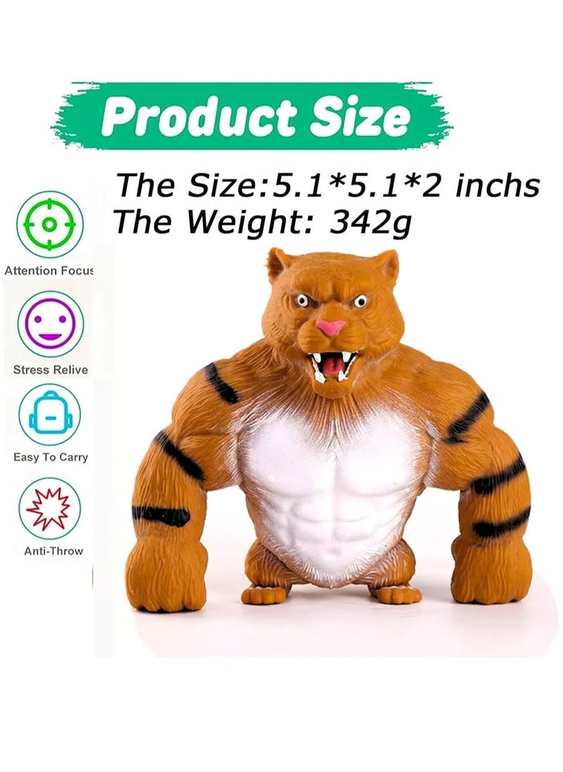 Funny Tiger Stress Toy - Stretchable Sensory Tiger Toy for Kids & Adults - Relieves Stress