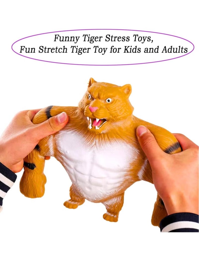 Funny Tiger Stress Toy - Stretchable Sensory Tiger Toy for Kids & Adults - Relieves Stress