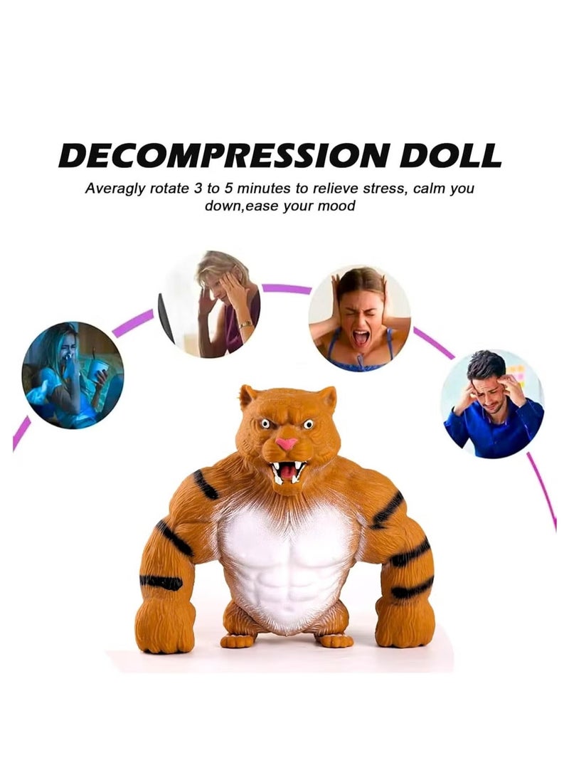 Funny Tiger Stress Toy - Stretchable Sensory Tiger Toy for Kids & Adults - Relieves Stress