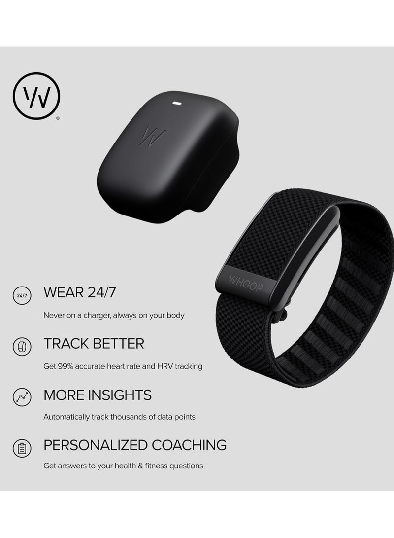 4.0 with 12 Month Subscription – Wearable Health, Fitness & Activity Tracker – Continuous Monitoring, Performance Optimization, Heart Rate Tracking – Improve Sleep, Strain, Recovery, Wellness Black