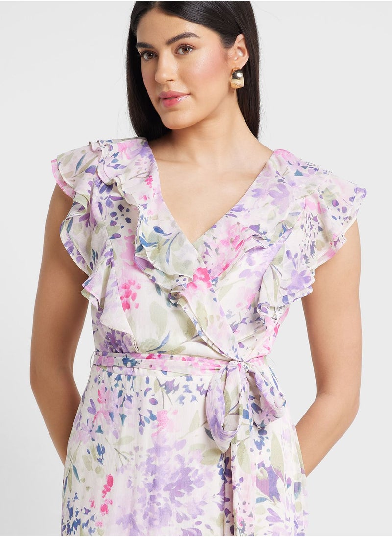 Floral Printed Tiered Dress