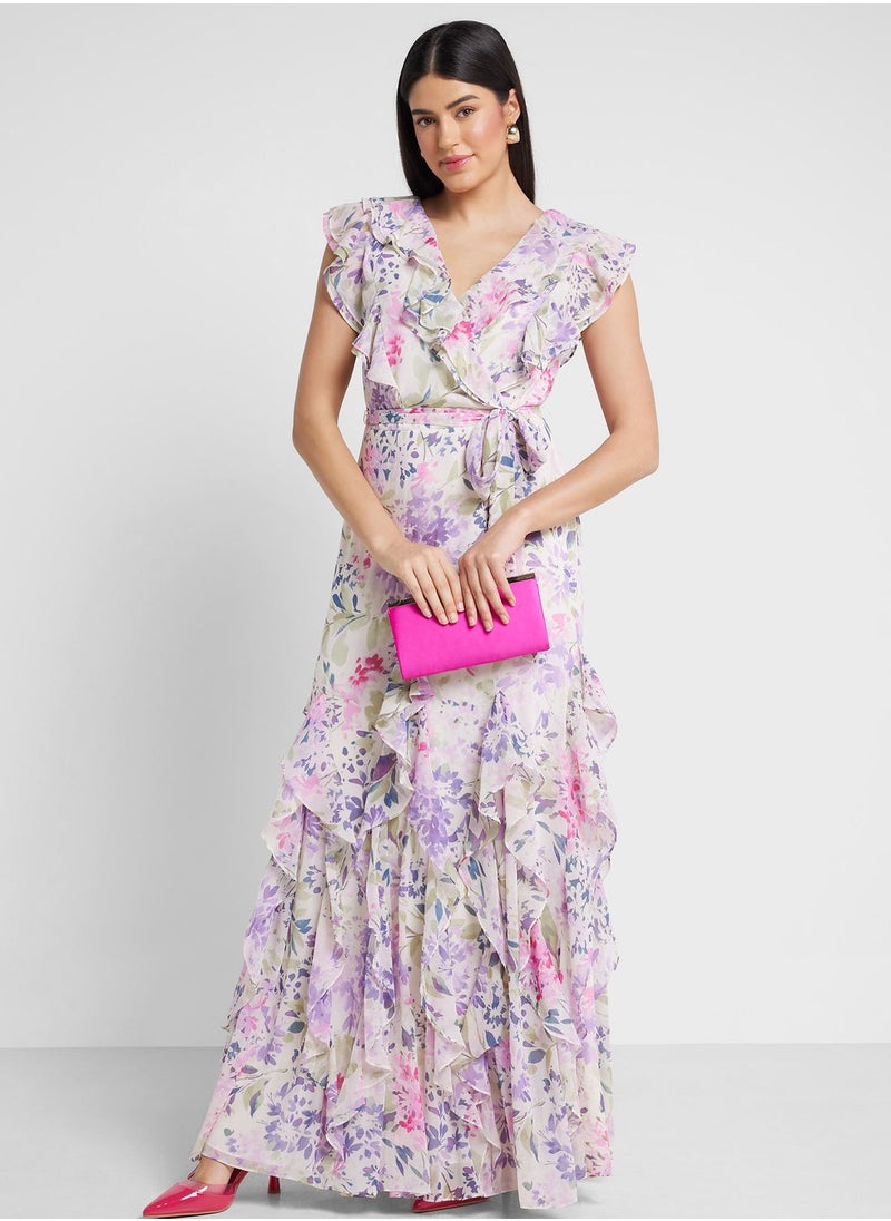 Floral Printed Tiered Dress