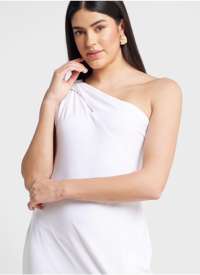 One Shoulder Side Slit Dress