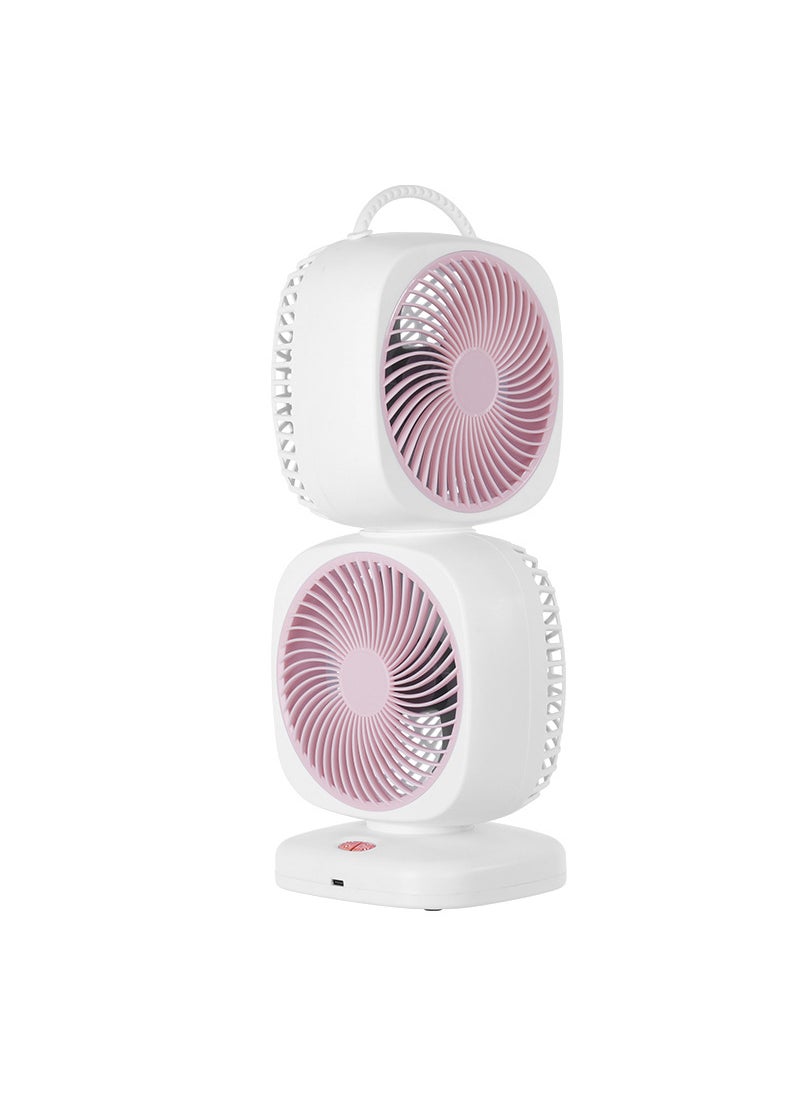 Double Layer Brushless Air Circulator Fan Double-Head Circulating Fan Pink