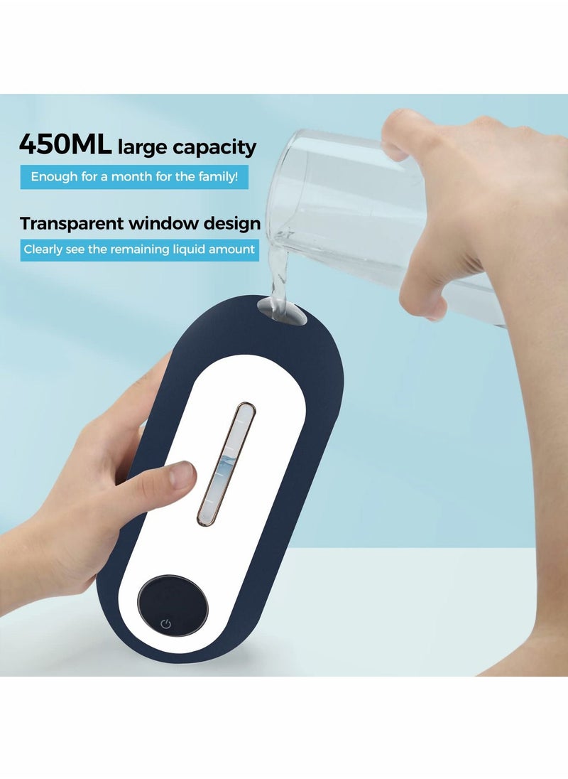 Automatic Soap Dispenser Wall Mounted Touchless Hands Free Foaming Soap Dispenser Adjustable 3 Level Electric Sensor Liquid Liquid Dispenser 15.2oz/450ml for Home Kitchen Company School Bathroom (Blue