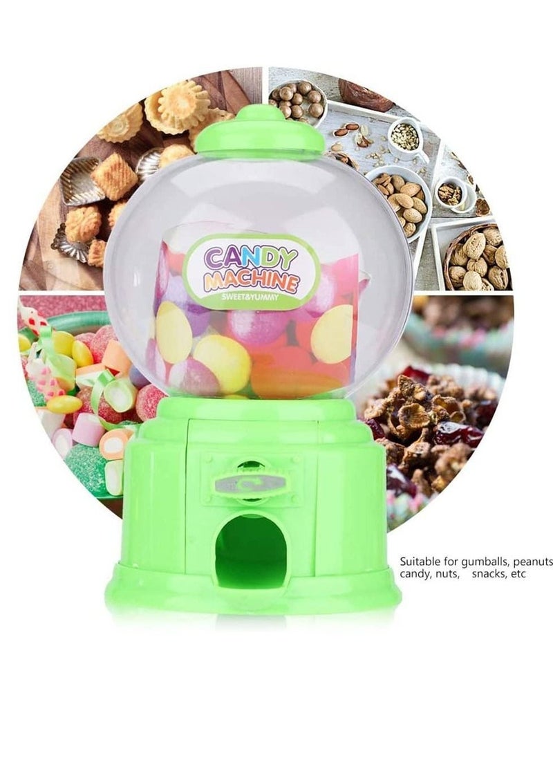 Candy Vending Machine, Portable Children Candy Machine Plastic Mini Gumballs Dispenser Kids Kindergarten Gift, Vending Machine, Vintage Style Sweet Bubblegum Fun Toy Machine for 3 age (Green)