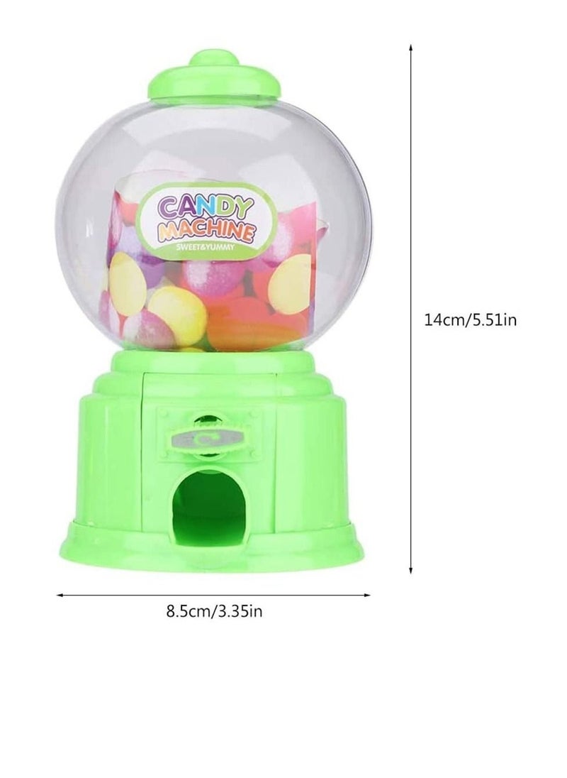 Candy Vending Machine, Portable Children Candy Machine Plastic Mini Gumballs Dispenser Kids Kindergarten Gift, Vending Machine, Vintage Style Sweet Bubblegum Fun Toy Machine for 3 age (Green)