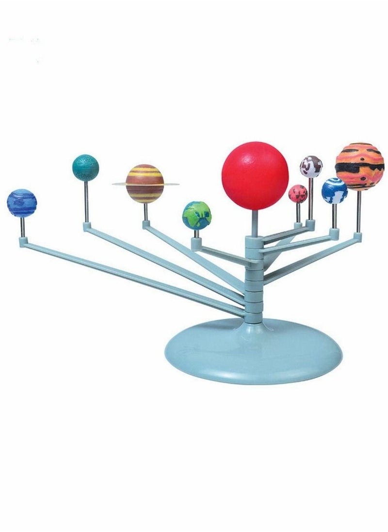 DIY Solar System Toy, Plastic DIY Planetary Models Intelligence Puzzle Assemble Planets Sets, Science Toy Nine Planets Celestial Body Movement Instrument for Kids Children, Family and School