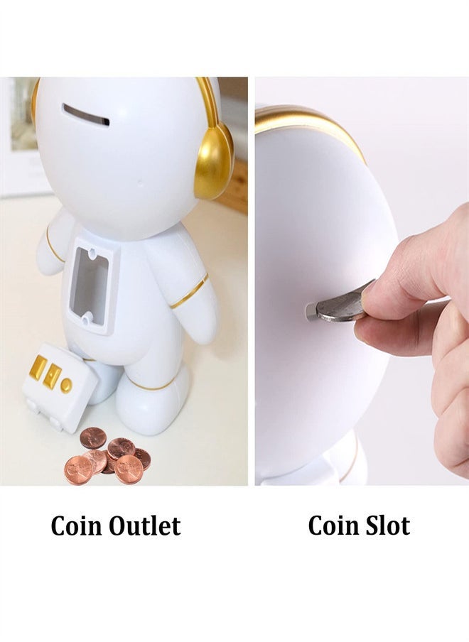 Money Bank in Astronaut Shape with Removable Cover, , Money Box Coin Bank Indestructible Plastic Money Bank, Funny Astronaut Decorations for Kids, Boys, Girls, Gold