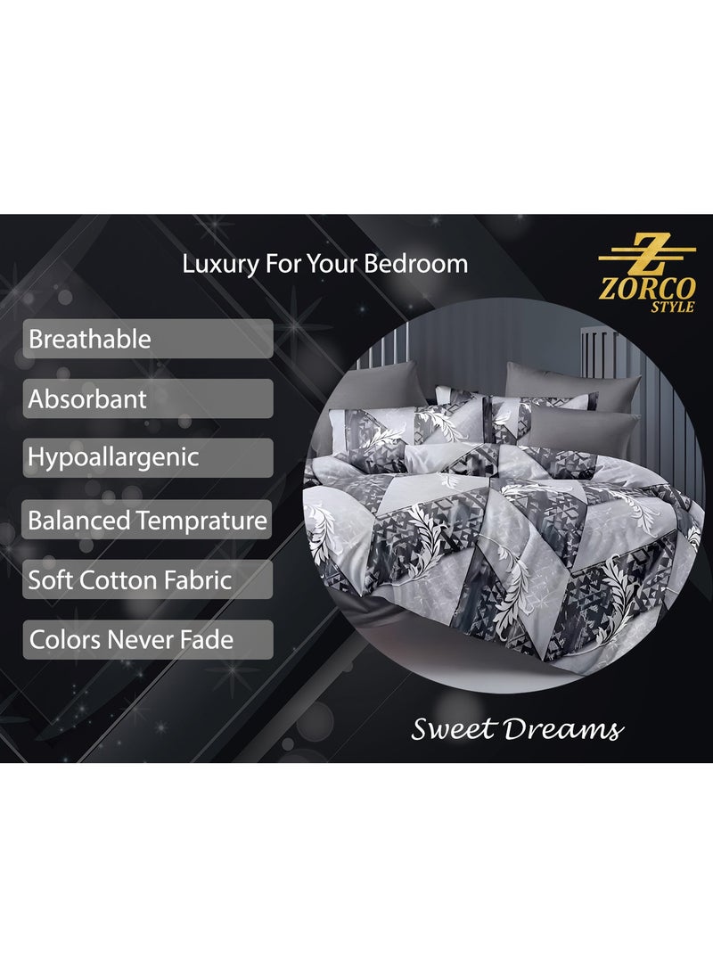 Hotel Duvet Cover Set 6 Pieces Cotton King Size Luxurious Bedding Set, Modern and Attractive Bedding Set with 1xFitted Sheet, 1xDuvet Cover, 4xPillow Cases