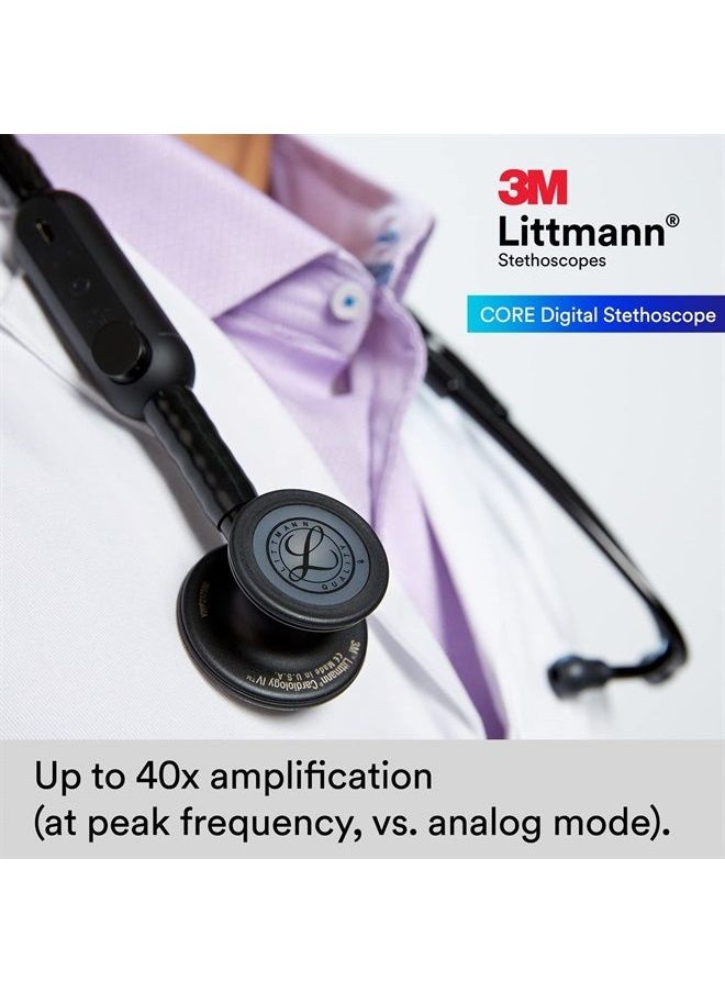 3M™ Littmann® CORE Digital Stethoscope, Black Chestpiece, Tube, Stem and Headset, 27 inch, 8480