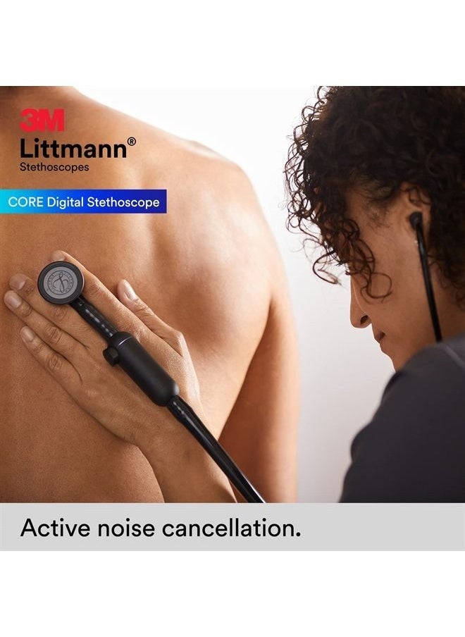 3M™ Littmann® CORE Digital Stethoscope, Black Chestpiece, Tube, Stem and Headset, 27 inch, 8480