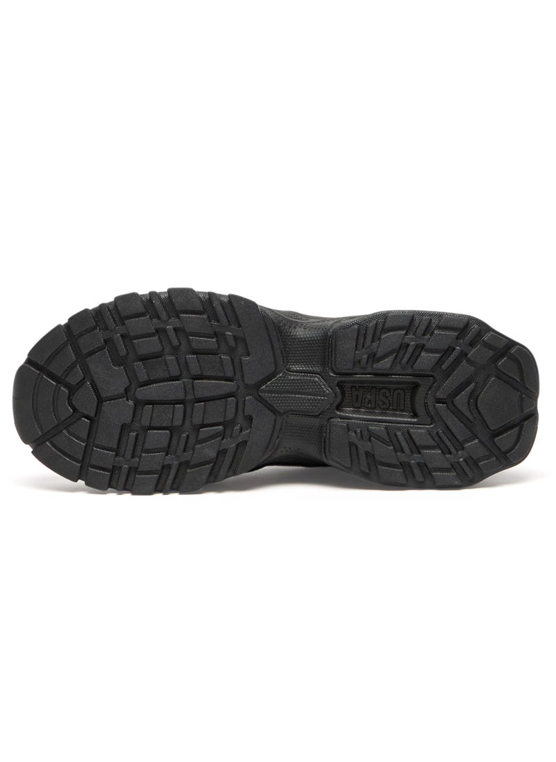 Women's Black Sneakers - Bold Rugged Style with Durable Sole for Outdoor Wear