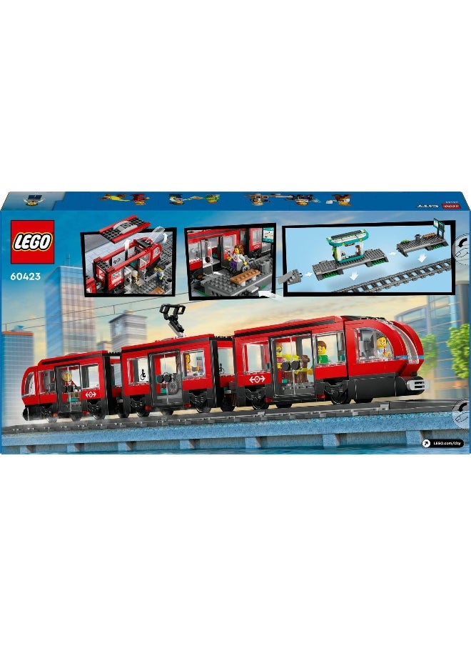 LEGO City Downtown Tram and Station Toy Set 60423 Building Toy Set (811 Pieces)