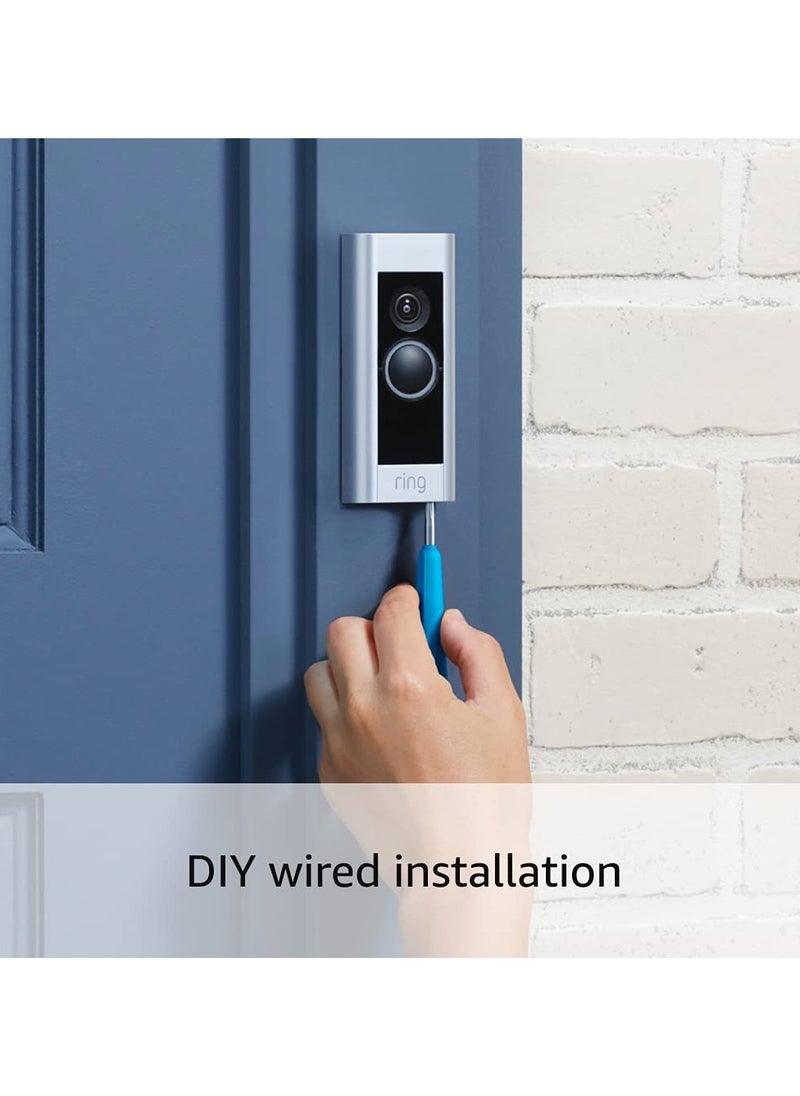 Ring Video Doorbell Pro – Upgraded, with added security features and a sleek design(existing doorbell wiring required)