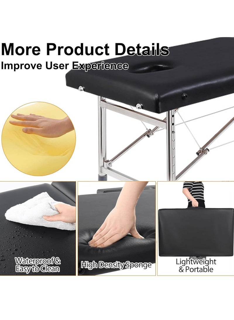 ZUIHAO Portable Massage Bed Lash Bed Facial Table SPA Beds Salon Tattoo Esthetician Bed with Carrying Bag for Shop & Home