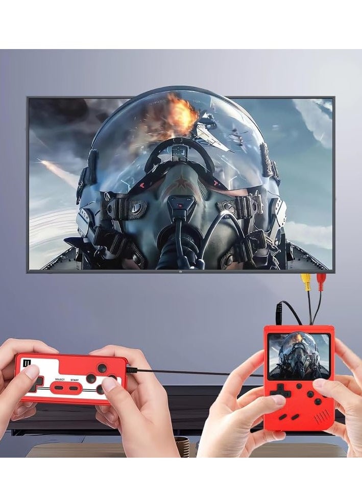 Portable Retro Gaming Console with 500 Built-In Games, Dual Player Mode, TV-Out Support & Included Controller – Handheld System with HDMI Connectivity for Home and Travel