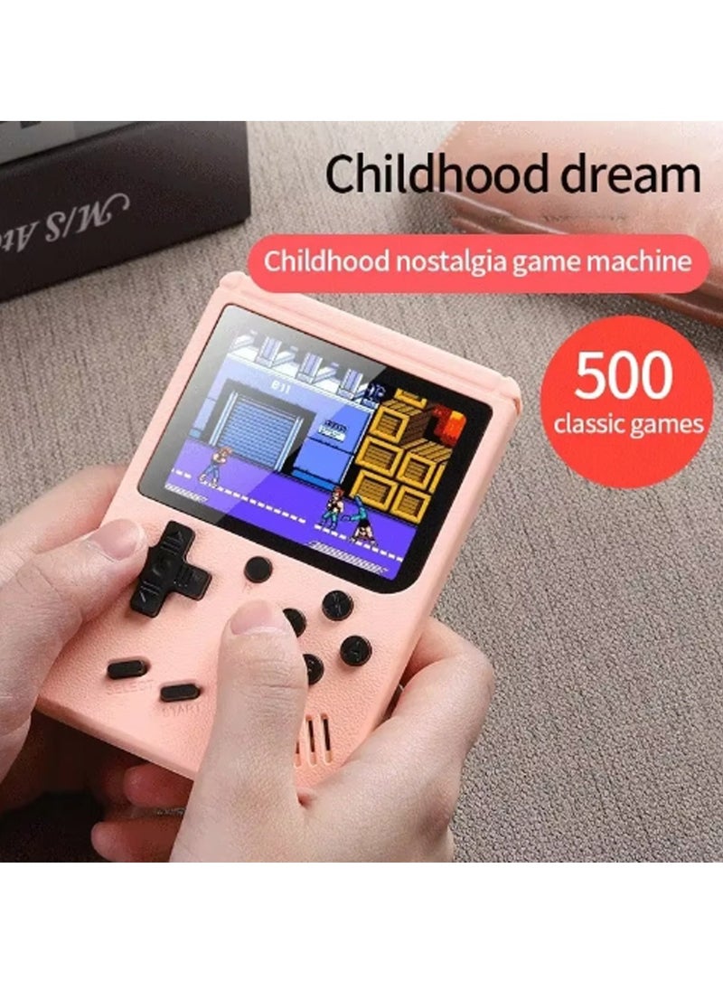 Portable Retro Gaming Console with 500 Built-In Games, Dual Player Mode, TV-Out Support & Included Controller – Handheld System with HDMI Connectivity for Home and Travel