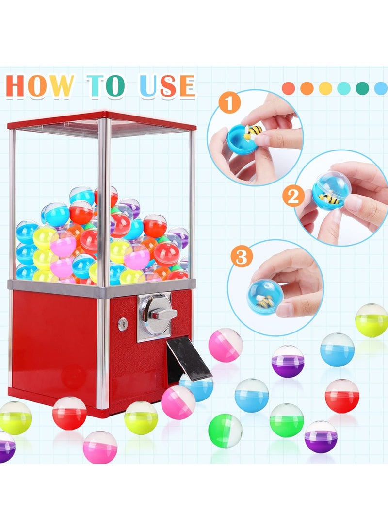 150 Pcs Gumball Vending Machine Capsules Empty Clear Colored Round Containers Random Colors Plastic Containers Toy for Candy Party Favor Prizes and Party Favors 1.8 Inch