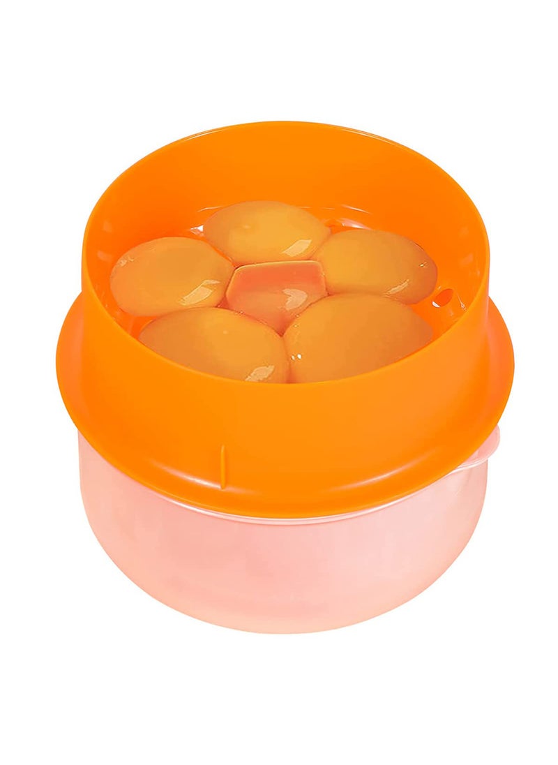 Egg White Separator Eggs Yolk Separators Multi-Eggs White Yolk Filter 5-6 Eggs Divider,Saves Time Chicken Baking Tools,Orange