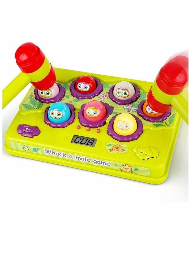 Interactive Pound a Mole Game, Toddler Toys, Light-Up Musical Pounding Toy, Early Developmental Toy, Fun Gift for Age 2, 3, 4, 5 Years Old Kids, Boys, Girls, 2 Soft Hammers Included