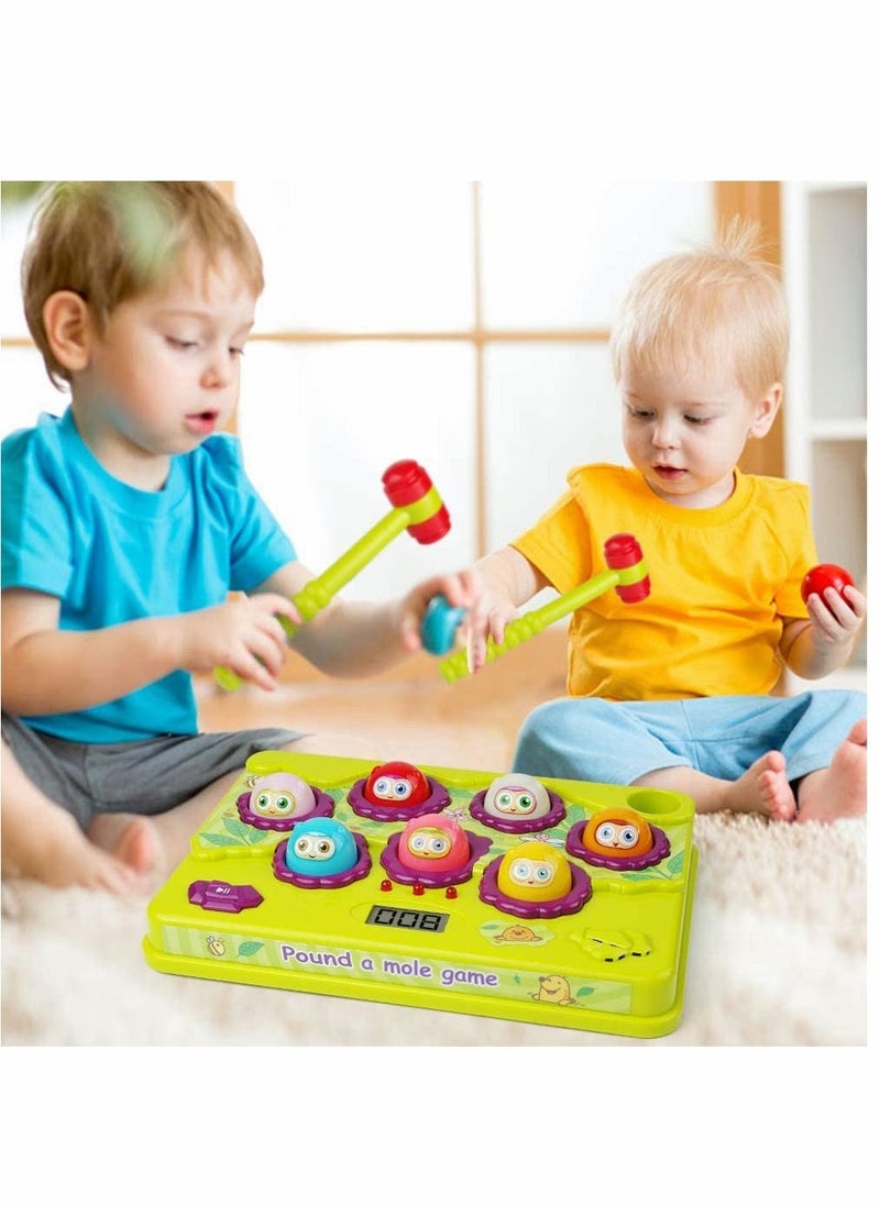 Interactive Pound a Mole Game, Toddler Toys, Light-Up Musical Pounding Toy, Early Developmental Toy, Fun Gift for Age 2, 3, 4, 5 Years Old Kids, Boys, Girls, 2 Soft Hammers Included