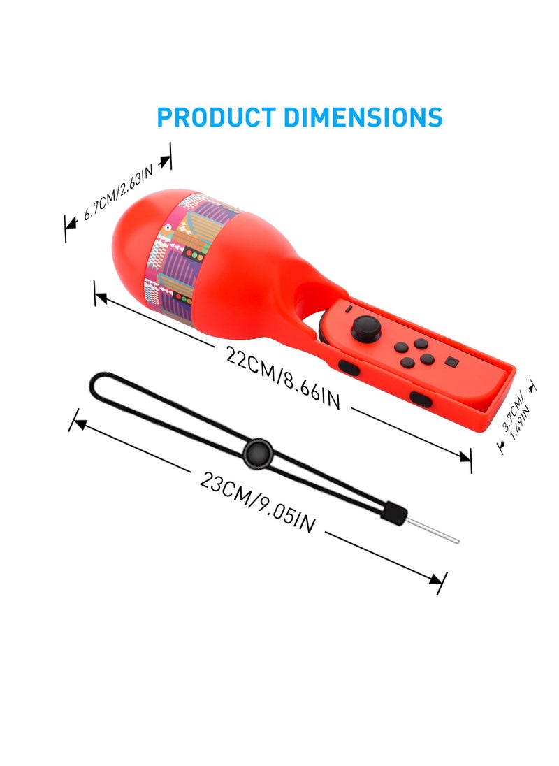 Sand Hammer Hand Grip, 2 Pcs Samba Maracas Game Hand Grips, for Samba de Amigo, Switch Sport Game Accessories Bundle of Left & Right, Compatible with Nintendo Switch/OLED Joycon Controller