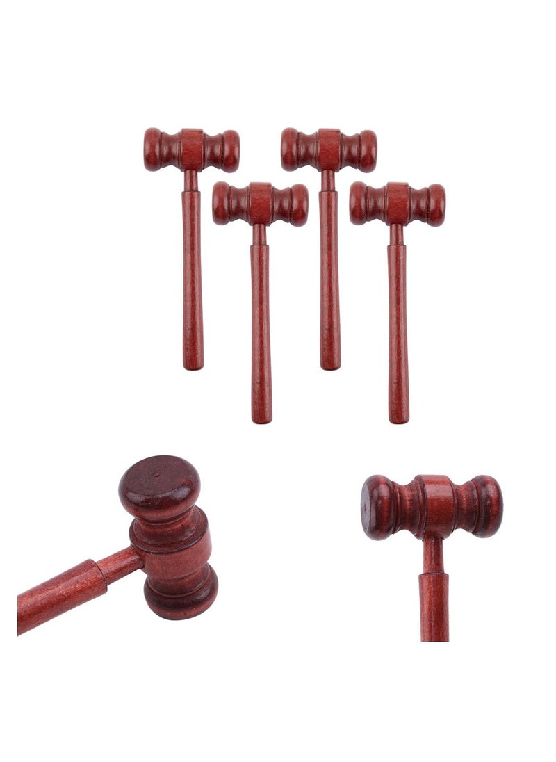 Wooden Toy Auction Hammer, Lawyer Judge Hand Hammer, 4 Pcs Mini Wooden Judge Hammer - Courtroom Prop & Costume Accessories for Auctions