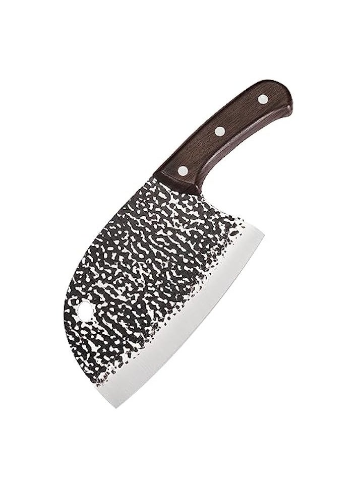 Meat Cleaver Knife 6.2 inches, Ultra Sharp Lightweight Vegetable Kitchen Knife, Full-tang Chopping Knife Serbian Chefs Knife