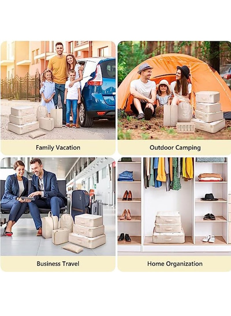 8 Pcs Storage Bag, Suitcase Travel Storage Bag, Lightweight Travel Essential Bag, With Large Toiletries Bag, Suitable For Clothes, Shoes, Cosmetics And Toiletries