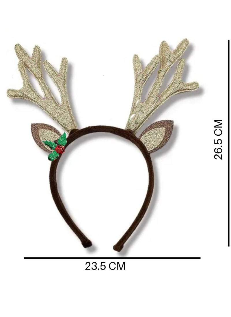 Pack of 3 Christmas Reindeer Ears Headband For Christmas Parties Costume Cosplay Hair Bands