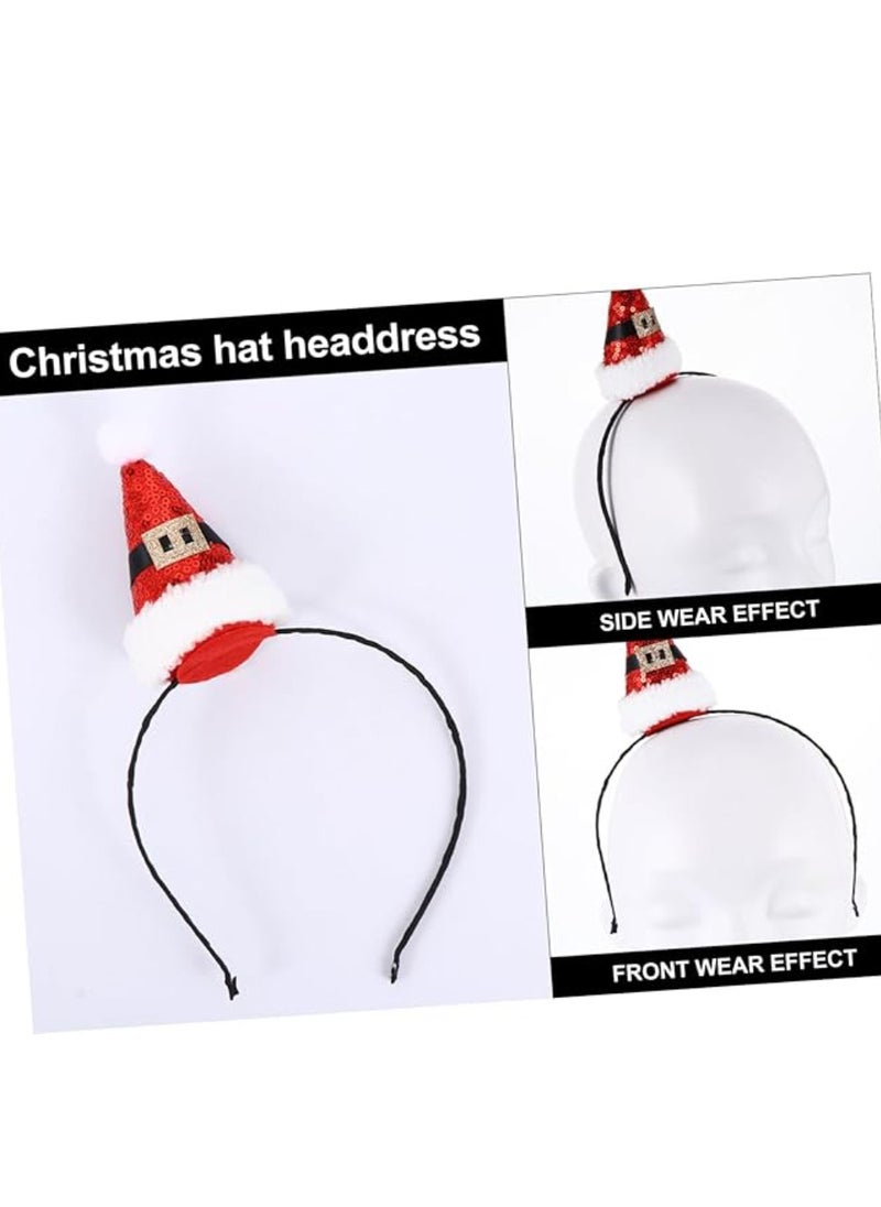 Pack of 3 Christmas Santa Hat Headband For Christmas Parties Costume Hair Bands