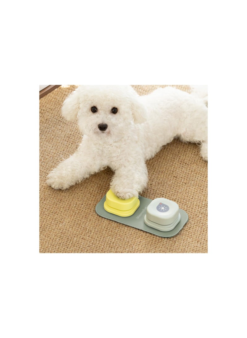 Dog Buttons for Communication, Starter Pack Recordable Dog Talking Buttons Set Dog Training Speaking Buttons Dog Clicker with Mat & Stickers, Rubber Material, Easy to Clean (with 2 AAA Batteries)