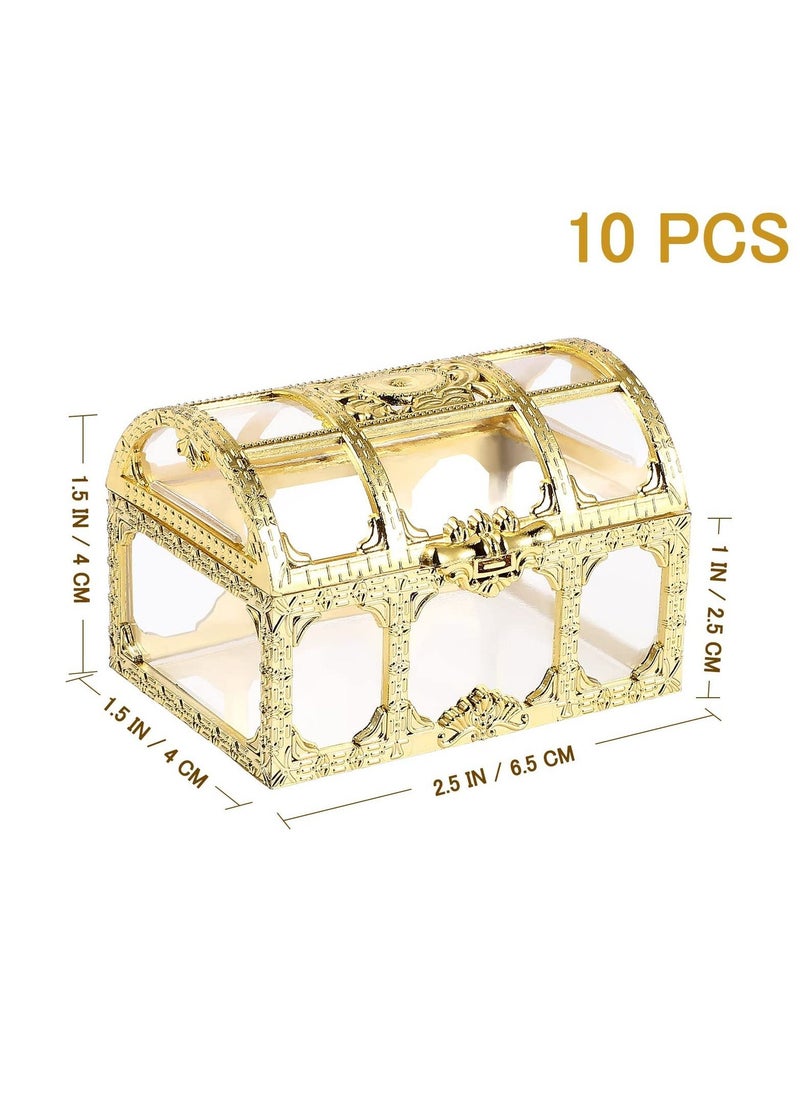 Treasure Box Candy Box, 12 Pieces Creative Treasure Box Jar Transparent Jewelry Box Chocolate Packaging Gift Decoration Display Box for Wedding Party Anniversary Birthday Gift (gold)