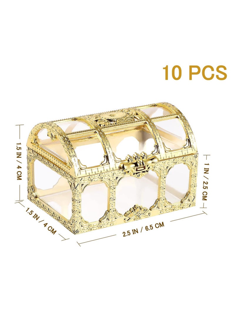 Treasure Box Candy Box, 12 Pieces Creative Treasure Box Jar Transparent Jewelry Box Chocolate Packaging Gift Decoration Display Box for Wedding Party Anniversary Birthday Gift (gold)