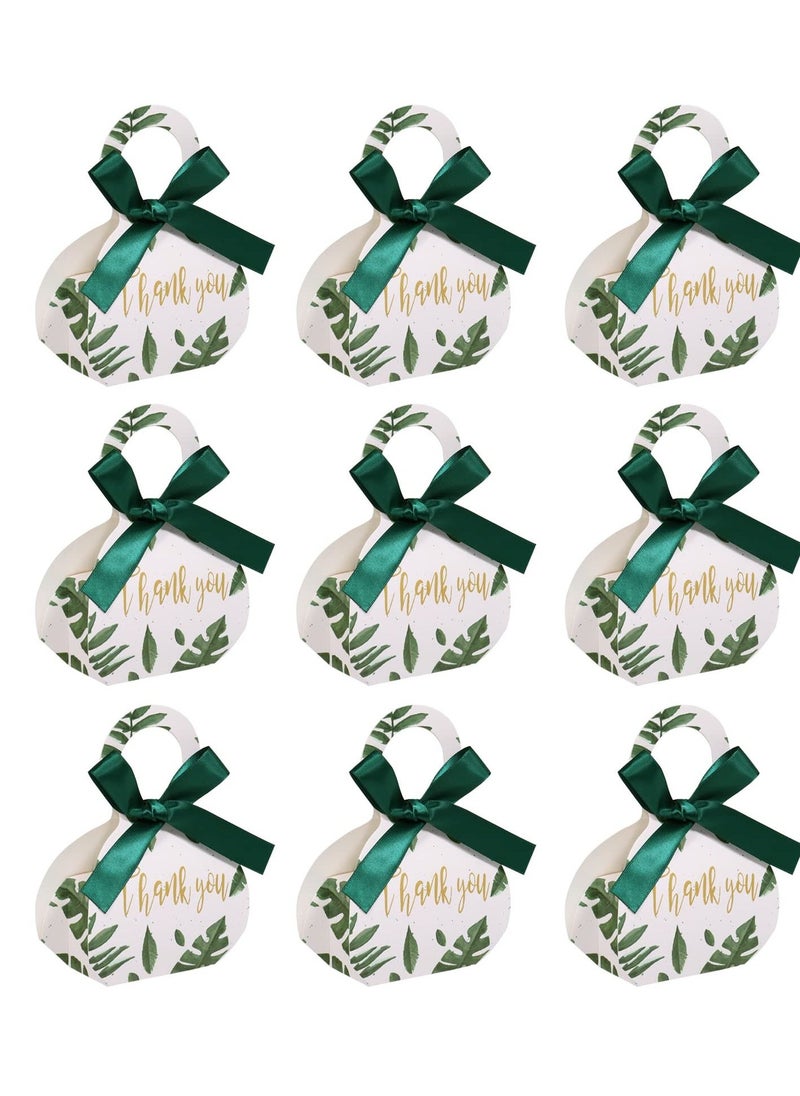 Party Favour Gift Boxes with Ribbon, Wedding Favour Boxes Candy Treat Box, Party Gift Box for Birthday, Bridal Shower, Baby Shower Gift Boxes, Engagement Party Gift Boxes, Green Gift Boxes, 25 Pack