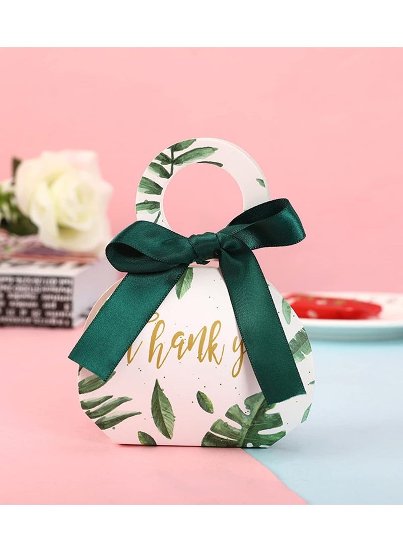 Party Favour Gift Boxes with Ribbon, Wedding Favour Boxes Candy Treat Box, Party Gift Box for Birthday, Bridal Shower, Baby Shower Gift Boxes, Engagement Party Gift Boxes, Green Gift Boxes, 25 Pack