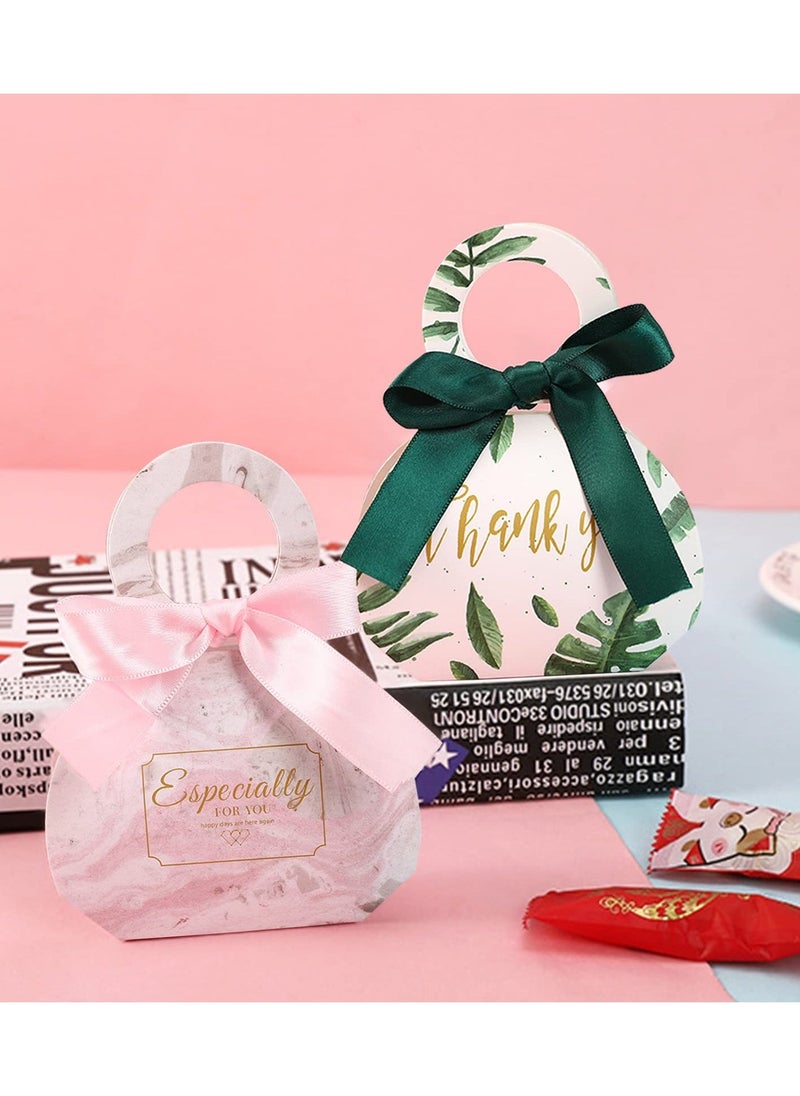 Party Favour Gift Boxes with Ribbon, Wedding Favour Boxes Candy Treat Box, Party Gift Box for Birthday, Bridal Shower, Baby Shower Gift Boxes, Engagement Party Gift Boxes, Green Gift Boxes, 25 Pack