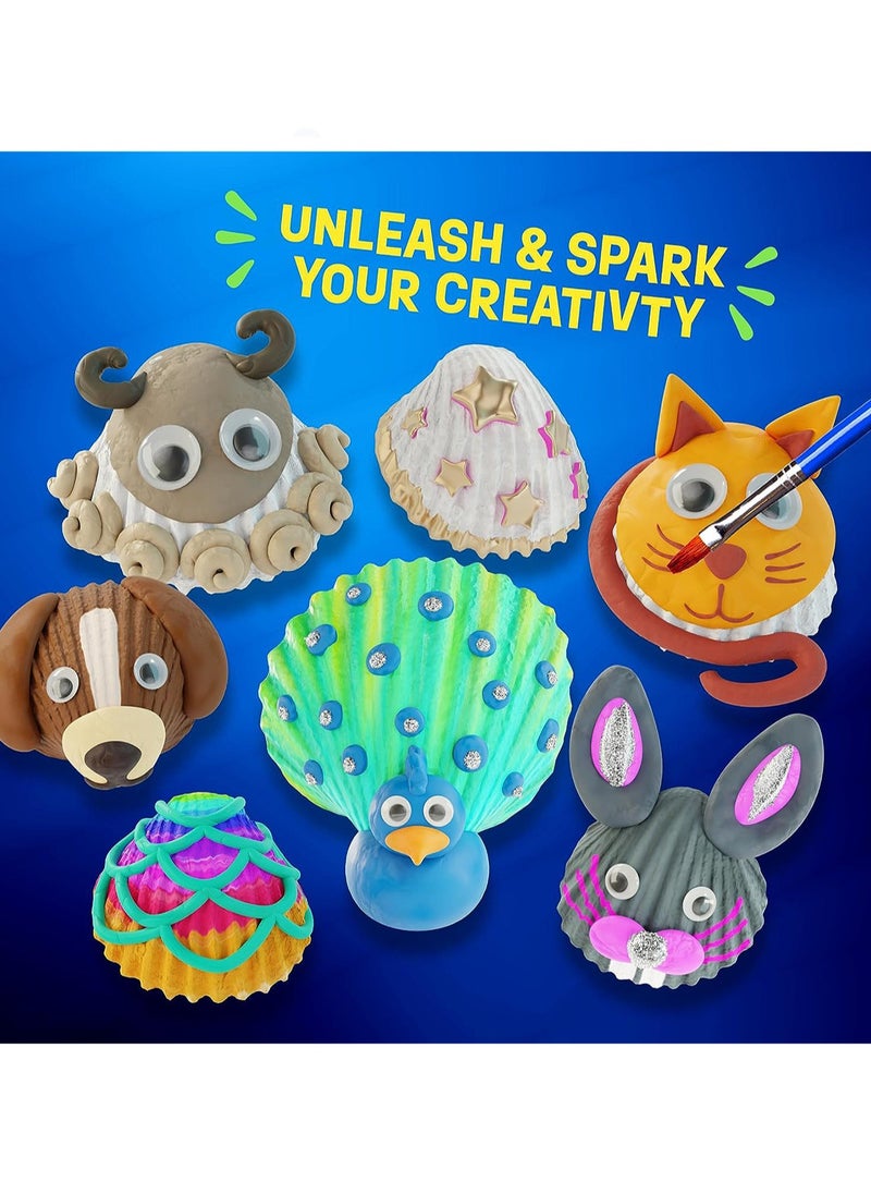 Kids Sea Shell Painting Kit - Arts and Crafts Gift Kit for Boys and Girls Ages 4-12