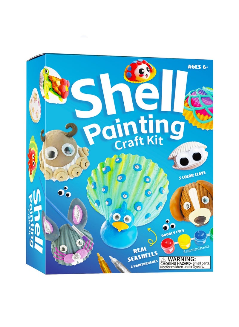 Kids Sea Shell Painting Kit - Arts and Crafts Gift Kit for Boys and Girls Ages 4-12