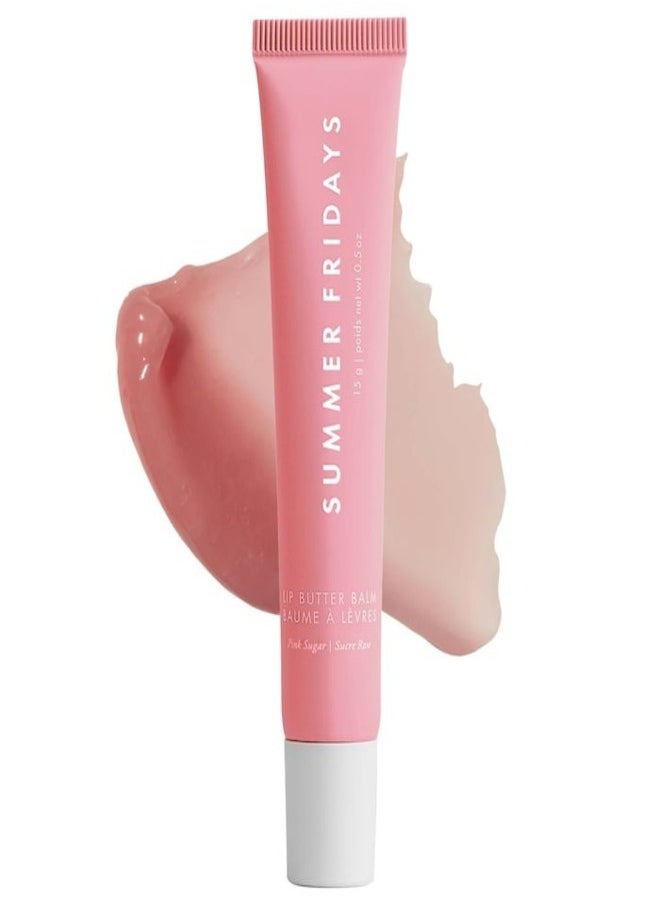 SUMMER FRIDAYS Lip Butter Balm - Hydrating & Shiny Lip Treatment, Pink Sugar 15g