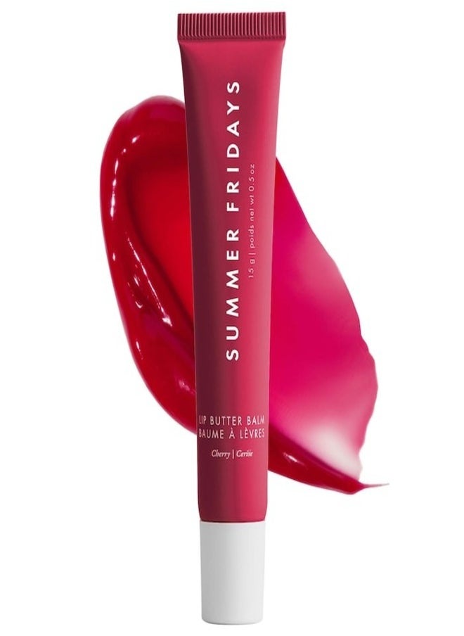 SUMMER FRIDAYS Lip Butter Balm - Hydrating & Shiny Lip Treatment, Cherry 15g