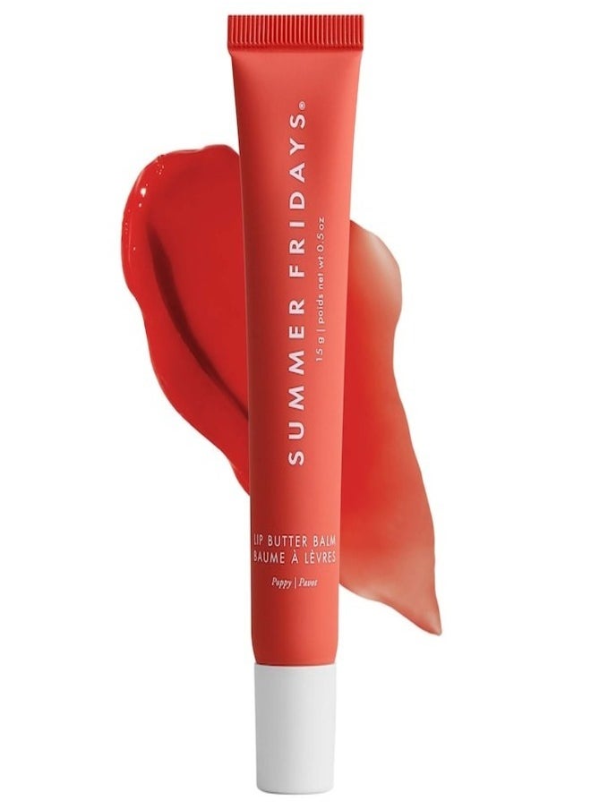 SUMMER FRIDAYS Lip Butter Balm - Hydrating & Shiny Lip Treatment, Poppy 15g