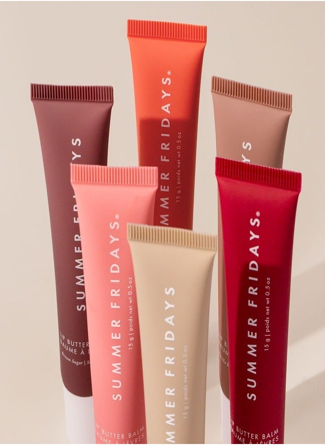 Summer Fridays Lip Butter Balm - Conditioning Lip Mask and Lip Balm for Instant Moisture, Shine and Hydration - Sheer-Tinted, Soothing Lip Care - Brown Sugar - Sheer Nude  (.5 Oz/15g)