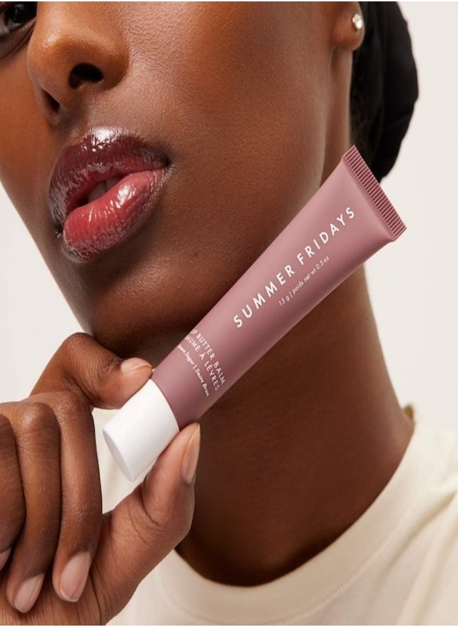 Summer Fridays Lip Butter Balm - Conditioning Lip Mask and Lip Balm for Instant Moisture, Shine and Hydration - Sheer-Tinted, Soothing Lip Care - Brown Sugar - Sheer Nude  (.5 Oz/15g)